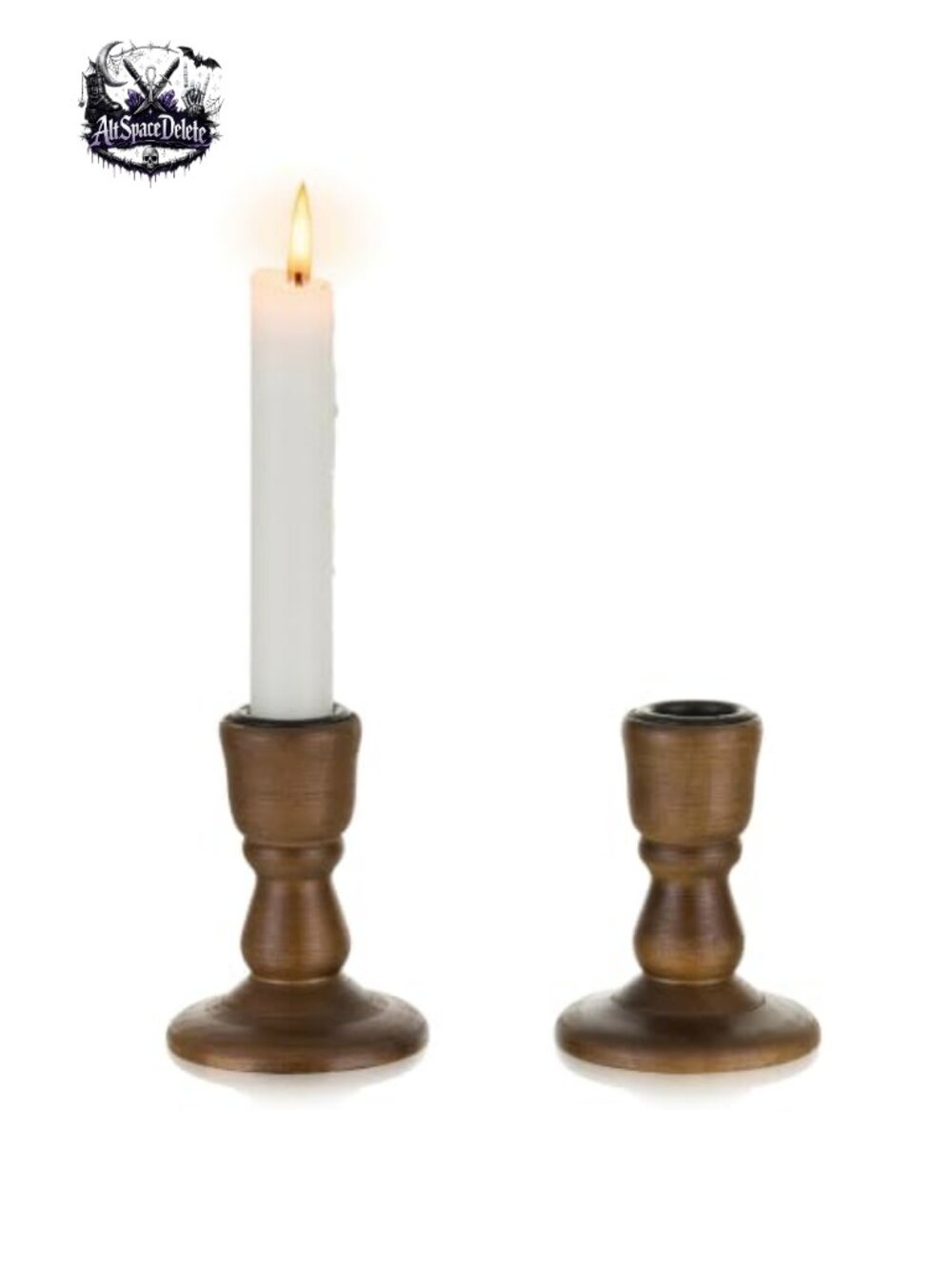 Wooden Candlestick Holders Solid Wood Taper Candle Holder Set of 2 Rustic